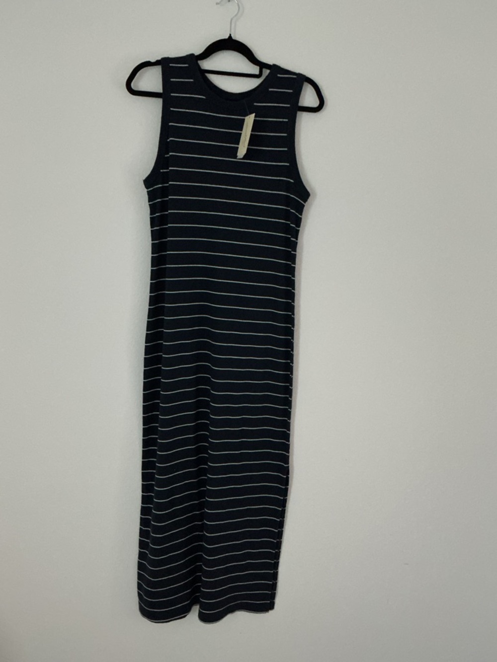 Universal Thread Navy Blue and White Striped Sleeveless Maxi Dress